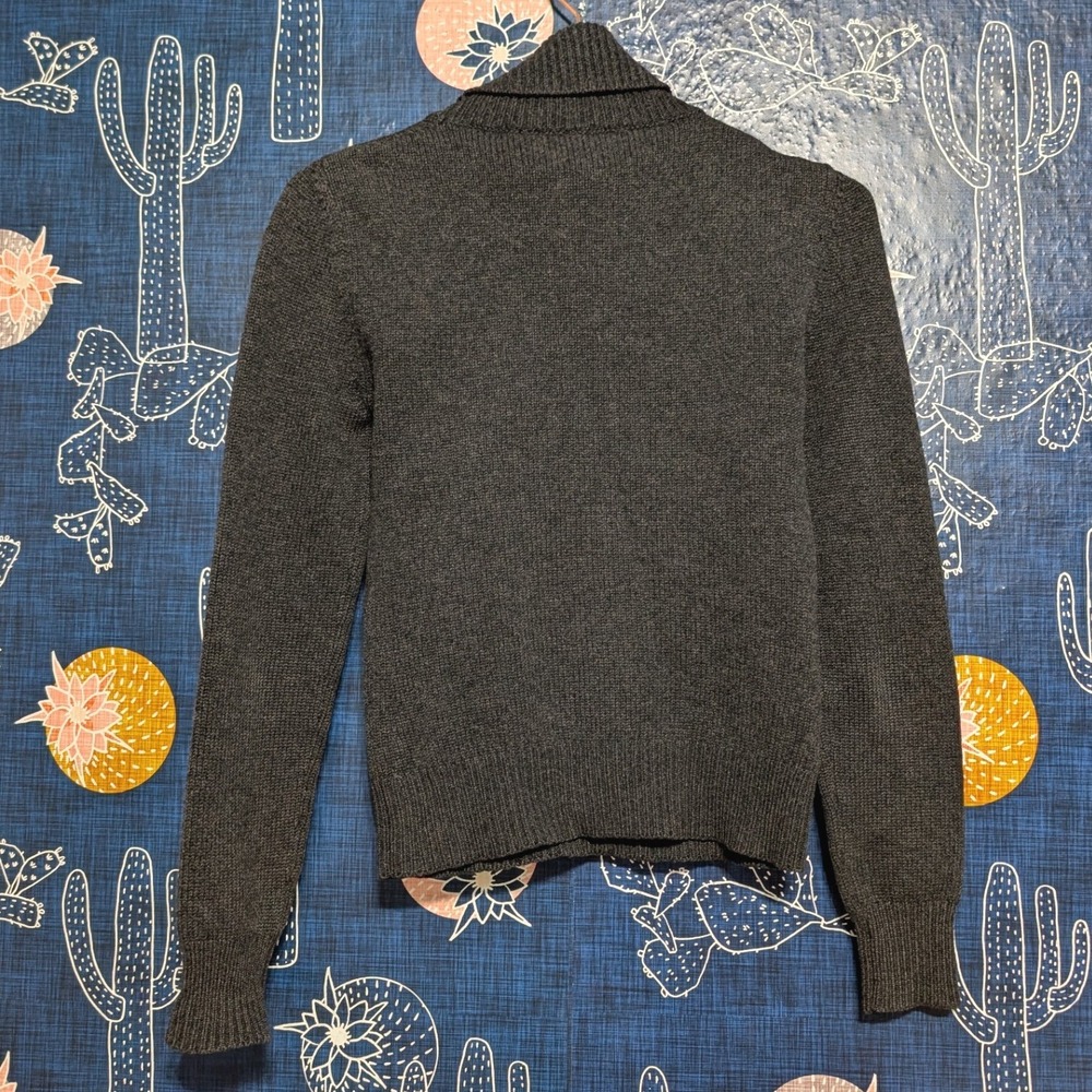 Celine Cashmere Knit Turtle Neck Long Sleeve Sweater Grey Small - Picture 4 of 7